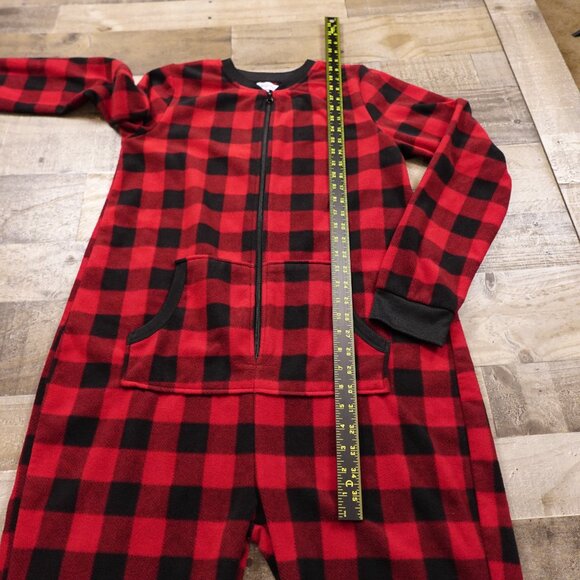 Sleepyheads buffalo check plaid pajama onesie women's large red black - Picture 5 of 12